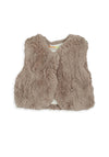 Babybol Baby Girl Sleeveless Faux Fur Gilet, Beige
