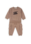 Babybol Baby Boy Cargo 2 Piece Tracksuit, Beige