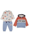 Babybol Baby Boy Space 3 Piece Tracksuit, Blue Multi