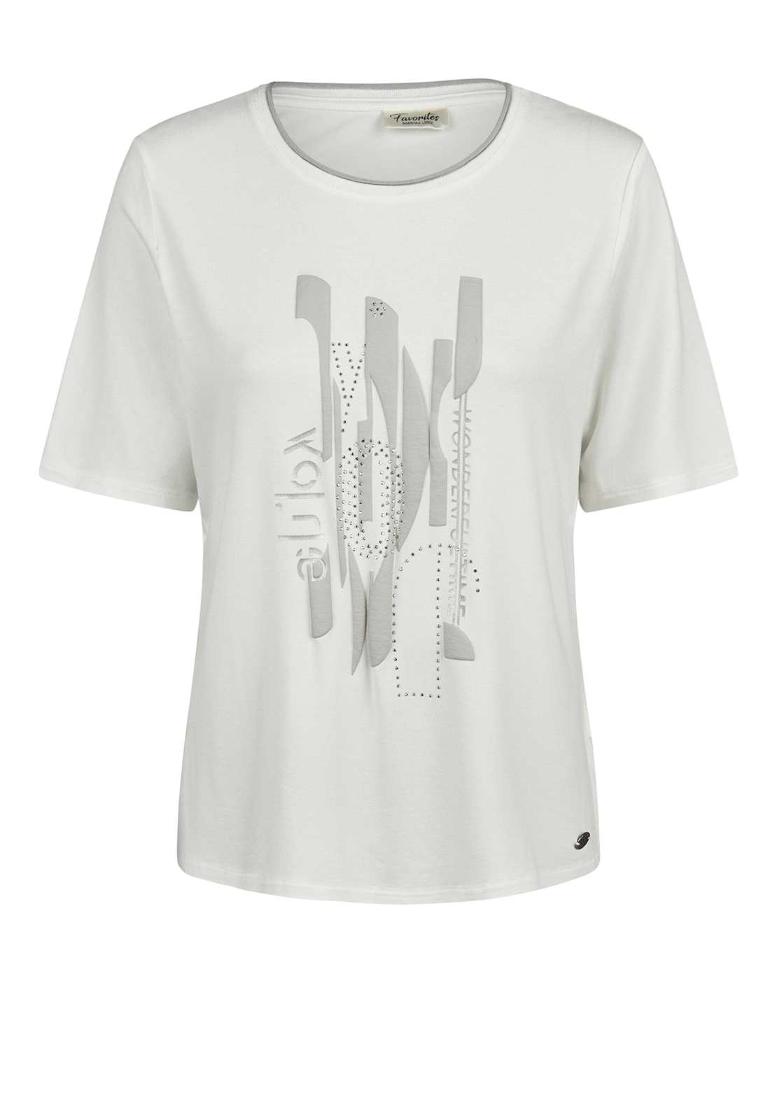 Barbara Lebek Rhinestone Graphic T-Shirt, White