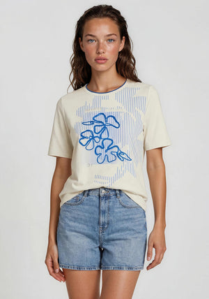 Barbara Lebek Embroidered Graphic T-Shirt, Beige