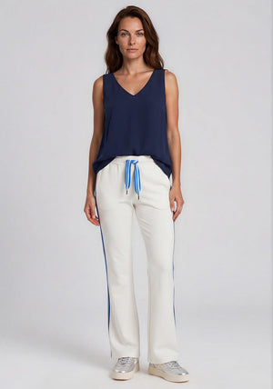 Barbara Lebek Wide Leg Joggers, Cream Multi