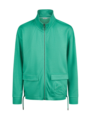 Barbara Lebek Zip Up High-Neck Sweat Jacket, Green