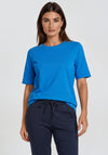 Barbara Lebek Pima Cotton Elbow Length T-Shirt, Blue