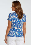 Barbara Lebek Abstract Floral V Neck Top, Blue