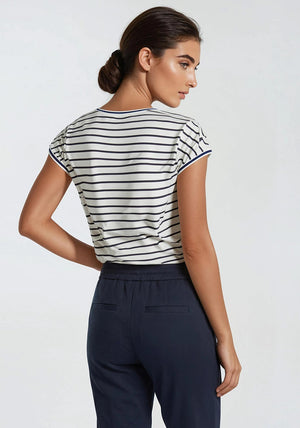 Barbara Lebek Graphic Striped Back Top, Multi