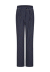 Barbara Lebek Striped With Belt Trousers, Navy