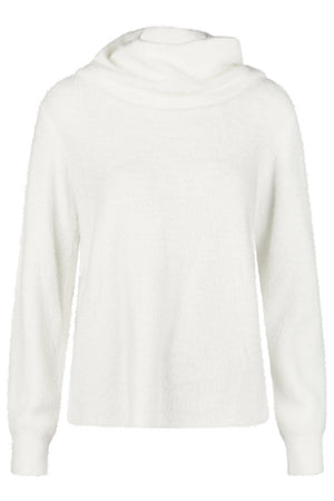 Barbara Lebek Fluffy Cosy Cowl Neck Jumper, White