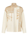 Barbara Lebek Colour Block Graphic Zip Sweatshirt, Beige
