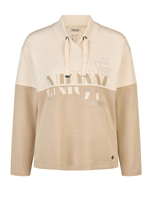 Barbara Lebek Colour Block Graphic Sweatshirt, Beige