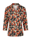 Barbara Lebek Jersey Geo Print Shirt, Beige