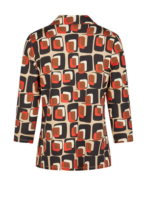 Barbara Lebek Jersey Geo Print Shirt, Beige