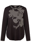 Barbara Lebek Diamante Round Neck Tee, Black