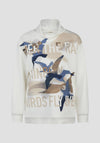 Barbara Lebek Graphic Print with Rhinestone Detail Jumper, White Multi