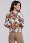 Barbara Lebek Flower Cropped Sleeve Top, Beige