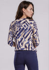 Barbara Lebek Printed Elastic Trim Top, Blue Multi