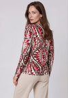 Barbara Lebek Leaf Print Long Sleeve Top, Red
