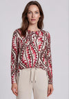 Barbara Lebek Leaf Print Long Sleeve Top, Red