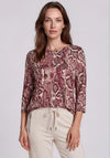 Barbara Lebek Snake Print Top, Wine Multi