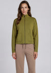Barbara Lebek Knit Funnel Neck Zip Cardigan, Green