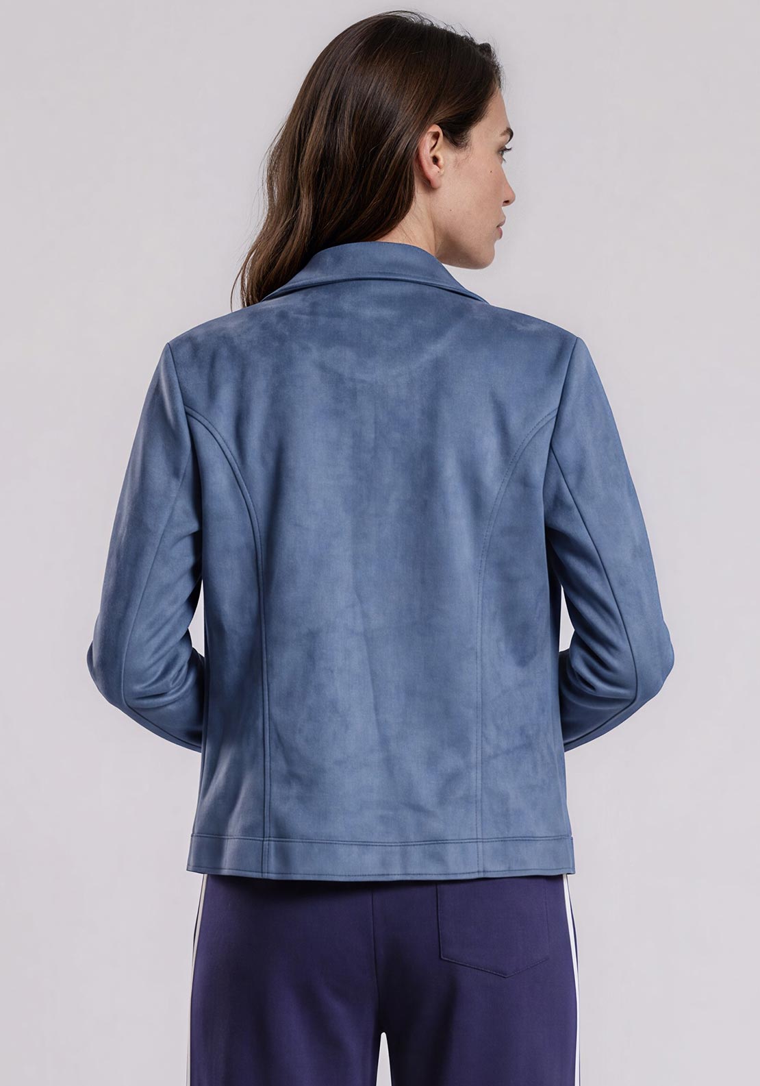 Barbara Lebek Faux Suede Jacket, Blue