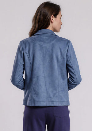 Barbara Lebek Faux Suede Jacket, Blue