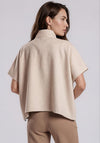 Barbara Lebek High Neck Batwing Gilet, Beige