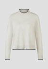 Barbara Lebek Ribbed High Neckline Top, Cream