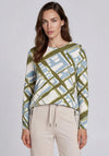 Barbara Lebek Check Print Top, Blue and Green