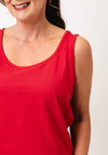 Barbara Lebek Sleeveless Scoop Neck Tank Top, Red