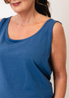 Barbara Lebek Sleeveless Scoop Neck Tank Top, Blue