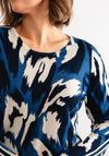 Barbara Lebek Abstract Print Knit Top, Navy