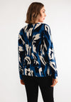 Barbara Lebek Abstract Print Knit Top, Navy