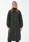 Barbour Womens Marsett Quilted Oversized Long Coat, Green