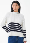 Barbour Womens Aster Knit Jumper, White & Navy