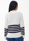 Barbour Womens Aster Knit Jumper, White & Navy
