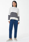 Barbour Womens Aster Knit Jumper, White & Navy