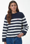 Barbour Womens Aster Striped Sweatshirt, Navy Stripe