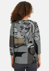 Betty Barclay Ribbed Print Top, Grey Multi