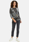 Betty Barclay Ribbed Print Top, Grey Multi