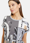 Betty Barclay Tie Hem Print T-Shirt, Grey Multi