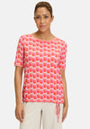 Betty Barclay Geo Flower Drawstring Top, Pink