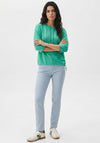 Barbara Lebek Round Neck with Drawstrings Top, Green
