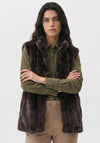 Vero Moda Poppy Faux Fur Gilet, Brown