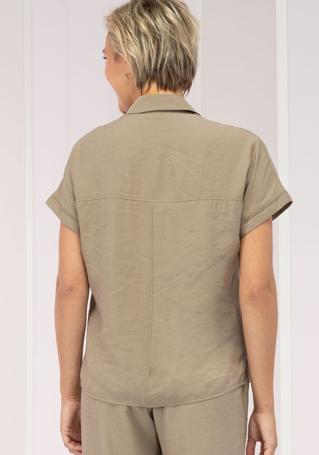 Bianca Sabea Short Sleeve Shirt, Brown