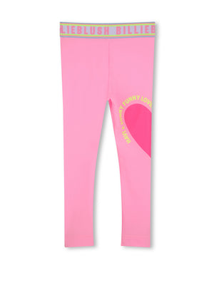 Billieblush Girls Heart Legging, Pink