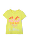 Billieblush Girls Heart Short Sleeve Tee, Yellow