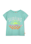 Billieblush Girls Surfing Short Sleeve Tee, Green