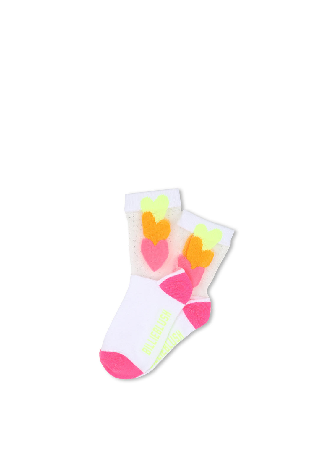Billieblush Girls Heart Mesh Socks, White