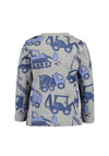 Blue Seven Baby Boy Digger Long Sleeve Top, Grey